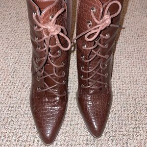 Nasty Gal chocolate croc boots